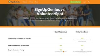 SignUpGenius vs. VolunteerSpot