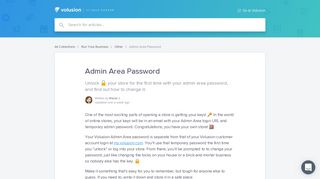 Admin Area Password | Volusion V1 Help Center