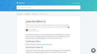 Learn the Admin UI | Volusion V1 Help Center