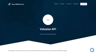 Volusion API - Post Affiliate Pro
