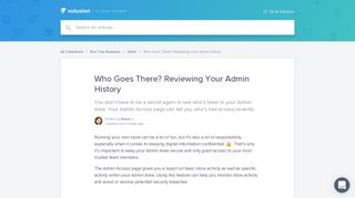 Who Goes There? Reviewing Your Admin History | Volusion V1 Help ...