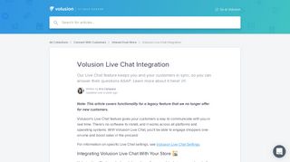 Volusion Live Chat Integration | Volusion V1 Help Center