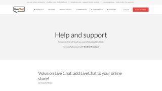 Volusion Live Chat: adding chat to your online store | LiveChat