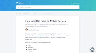 How to Set Up Email on Mobile Devices | Volusion V1 Help Center
