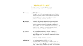 Volusion Status - Webmail Issues