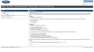 Applications - Application Details - Ford Supplier Portal - Covisint