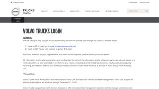 Customer Login | Volvo Trucks Canada