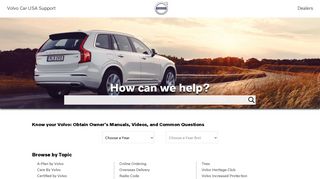 Volvo Car USA Support | Contact us | Help