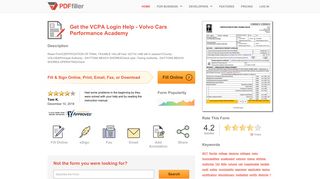 Fillable Online VCPA Login Help - Volvo Cars Performance ...