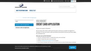 Volvokort credit card application - Volvofinans