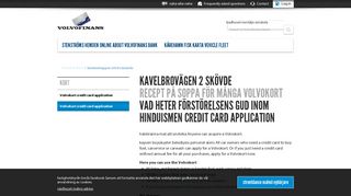Volvokort credit card application - Volvofinans