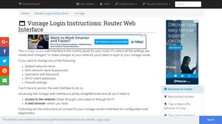 Vonage Login: How to Access the Router Settings | RouterReset