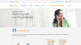 Unlimited International Calling Plan to 60+ ... - Vonage Business