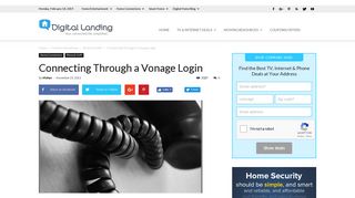Connecting Through a Vonage Login - Digital Landing