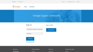 Vonage | Community Sign In - Vonage Support