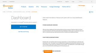 Phone Dashboard | Vonage Business