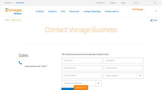 Contact Us | Vonage Business