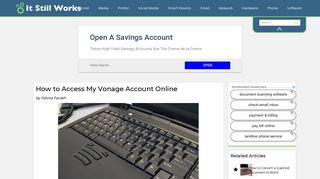 How to Access My Vonage Account Online | It Still Works