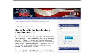 How to Submit a VA Benefits Claim Form Online with VONAPP