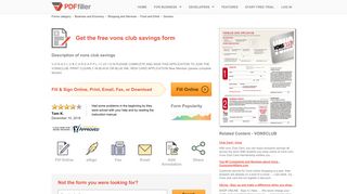 Vons Club Savings - Fill Online, Printable, Fillable, Blank | PDFfiller