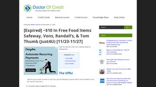 [Expired] ~$10 In Free Food Items Safeway, Vons, Randall's, & Tom ...