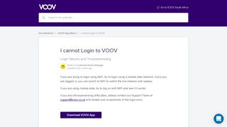 I cannot Login to VOOV | VOOV Support