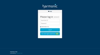 Log in · Harmonic Hub · Harmonic VOS