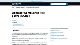 Operator Compliance Risk Score (OCRS) - GOV.UK