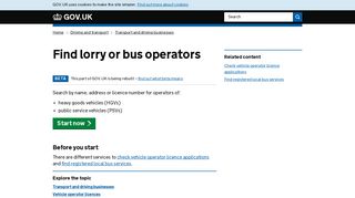 Find lorry or bus operators - GOV.UK