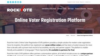 Online Voter Registration Platform - Rock the Vote