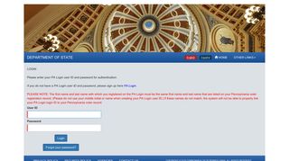Login Page - PA Voter Services