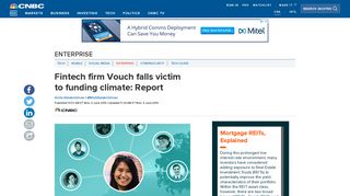 Fintech firm Vouch falls victim to funding climate: Report - CNBC.com