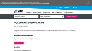 Contact Us | VOX Cinemas UAE