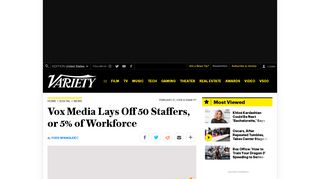 Vox Media Lays Off 50 Staffers, or 5% of Workforce – Variety