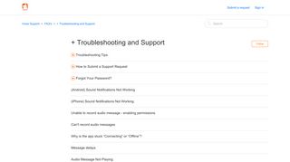 + Troubleshooting and Support – Voxer Support