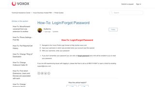 How-To: Login/Forgot Password - Technical Assistance Center - Voxox