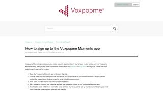 How to sign up to the Voxpopme Moments app – Voxpopme