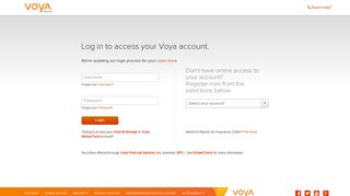 Account Login - Voya Financial