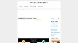 Voya Life Insurance Login | Finance and Insurance