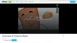 Overview of Ticket to Read on Vimeo