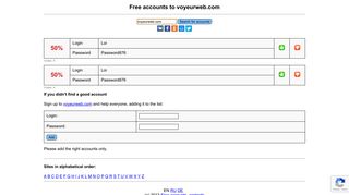 voyeurweb.com - free accounts, logins and passwords