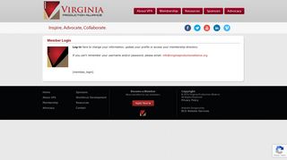 Member Login - Virginia Production Alliance