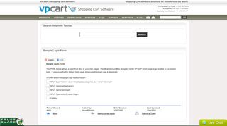 VP-ASP Shopping Cart - Online Help Guides - Sample Login Form