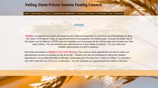 Valley State Prison Inmate Family Council - VPASS