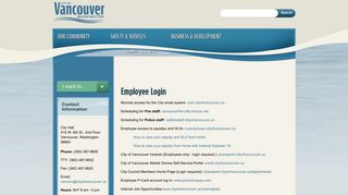 Employee Login | City of Vancouver Washington