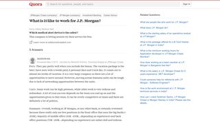 What is it like to work for J.P. Morgan? - Quora