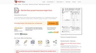 Vpi Pet Insurance Login - Fill Online, Printable, Fillable, Blank | PDFfiller