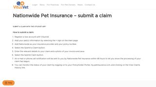 Submit Nationwide Insurance Claim - VitusVet