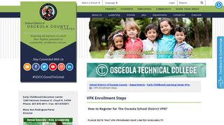 VPK Enrollment Steps - School District of Osceola County