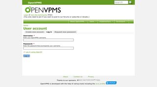 User account | OpenVPMS